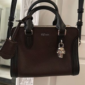 Alexander McQueen Small Crossbody Brown, Black and White